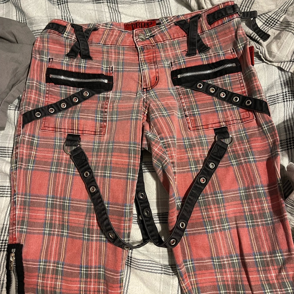 Tripp nyc plaid bondage shorts